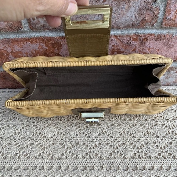 J Crew Wicker Straw Rattan Clutch Handbag - Picture 11 of 16